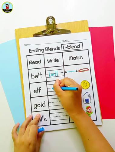 Ending Blends Worksheet - Read, Write, and Match by The Joy in Teaching