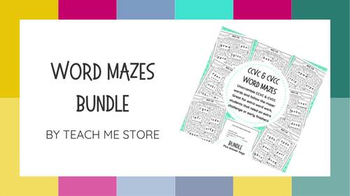 CVCC & CCVC Word Mazes Bundle by Teach me Store | TPT
