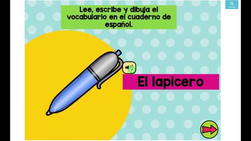 LOS UTILES ESCOLARES / Spanish School Supplies by Recursos Arcoiris