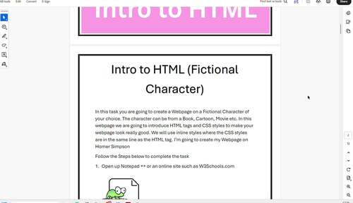 Intro to HTML/CSS Web Design - Fictional Character Grade (8-12 ...