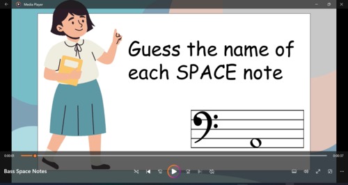 Preview of Bass Clef Spaces 'Name that Note' Practice