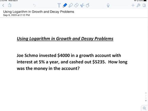 Preview of Using LOGARITHM in Growth and Decay VIDEO GUIDED NOTES with PDF -Covid Series-