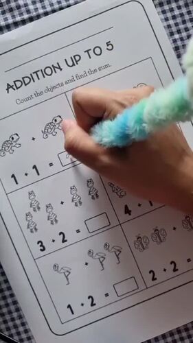 Visual Addition Adventure : Exploring Picture Addition Up to 5 | Math Worksheets