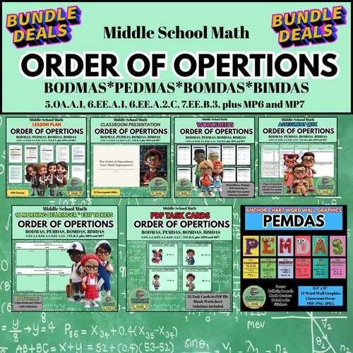ORDER OF OPERATIONS - BODMAS*PEMDAS*BOMDAS*BIMDAS Unit Curriculum BUNDLE