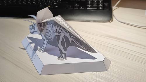 DIY Paper Triceratops Skeleton Toy - Dinosaur bones craft activity