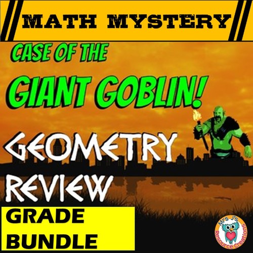 Preview of Geometry Review Math Mystery Activity: Differentiated Grade Bundle (2nd - 6th)