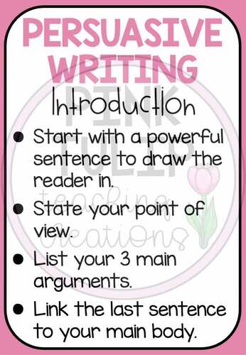 Persuasive Writing Posters - Classroom Decor by Pink Tulip Teaching ...