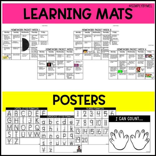Homework Packet l PreK for All l Distance Learning l Editable