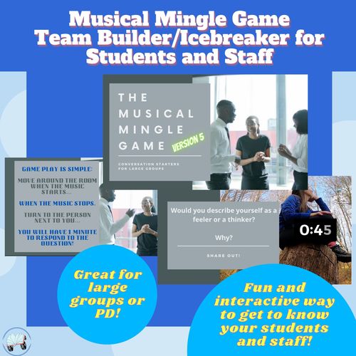 Preview of Musical Mingle Game - Team Building/Icebreaker for Students or Staff - Version 5