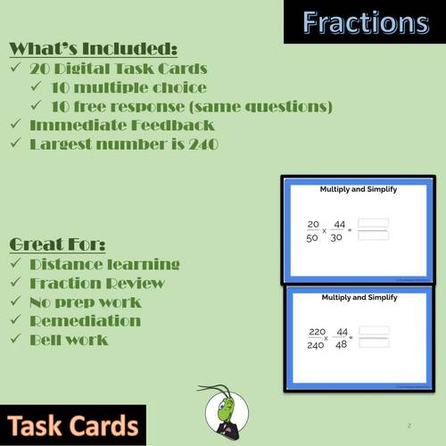 Multiplying Fractions Set 2 Boom Digital Task Cards by Grasshopper ...