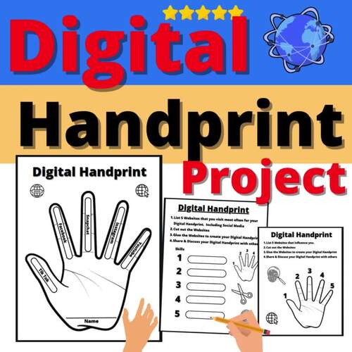 Digital Handprint Activity Project Social Media Internet CTE Resource