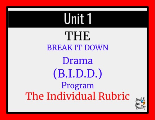 Preview of Break it Down Drama Rubrics: How To Use.