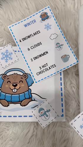 Groundhog Day Sensory Bin- Winter & Spring- Number Sense- Math Center