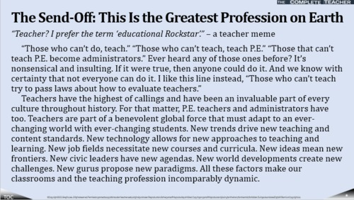 Preview of COMPLETE TEACHER The Send-Off: The Greatest Profession on Earth (Lesson 102)