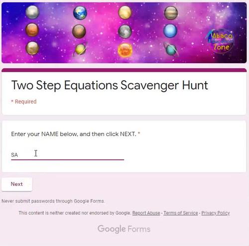 Two Step Equations Scavenger Hunt by Abaco Education Zone | TPT