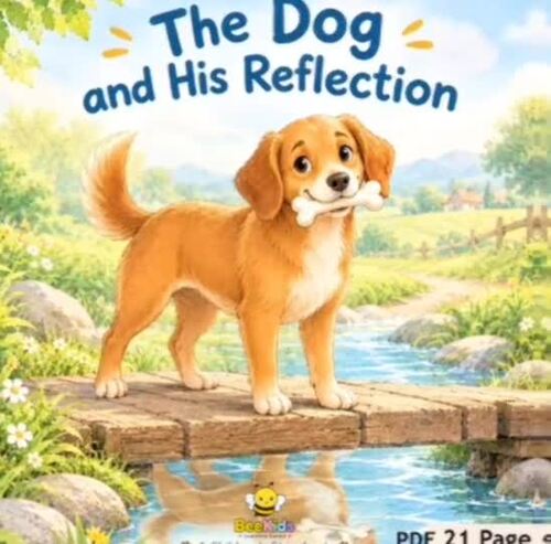 The Dog and His Reflection | Aesop's Fable Storybook & Coloring Pages PDF