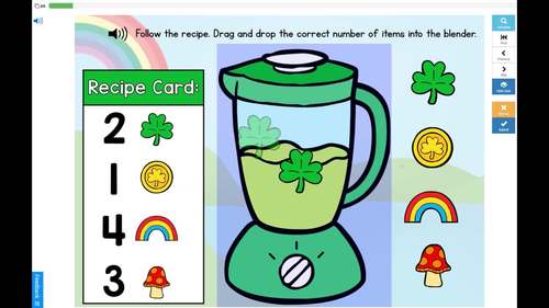 St. Patrick's Day Counting Math Activity Digital Task Cards with Boom Cards