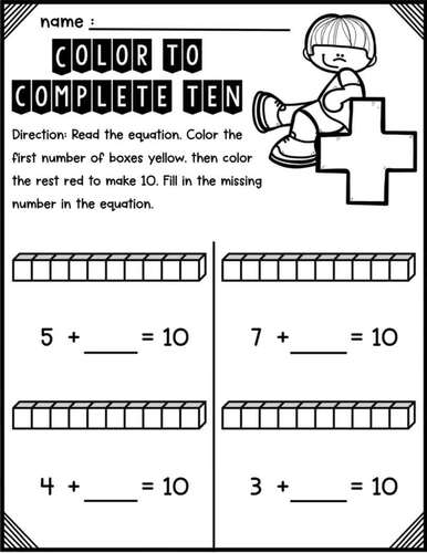 Addition to 10 with Base Ten Blocks | Hands-On Math Activities & Worksheets