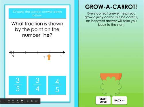 Easter Fraction Number Lines Digital Math Game for Google Slides ™