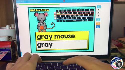 Beginning Typing Practice: Q, A & Z Row Words BOOM CARDS by Lisa Goodell