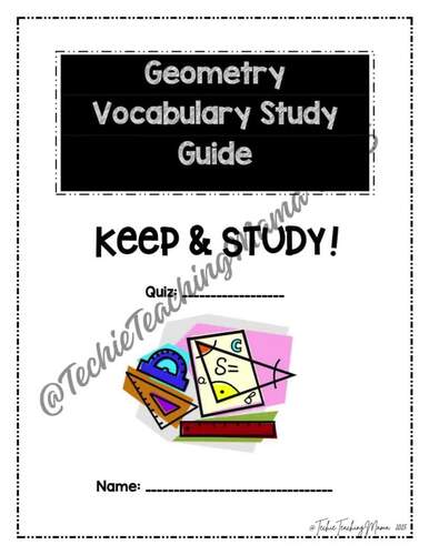 Standards Aligned 5th Geometry Vocabulary Study Guide