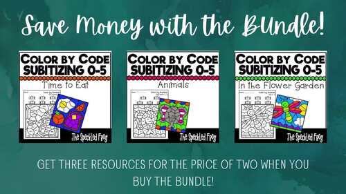 Math Color By Number Subitizing 0-5 Mini Bundle * Counting Morning Work