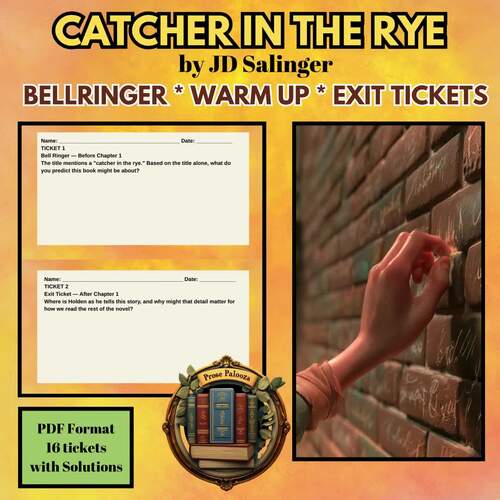 CATCHER IN THE RYE by JD Salinger - ELA Bellringer*Warm Up*Exit Tickets