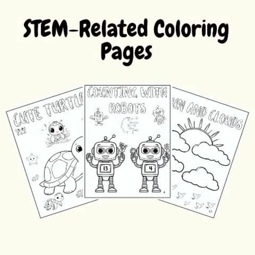 STEM-Related Coloring Pages |Very Simple Coloring Pages for Kindergarten