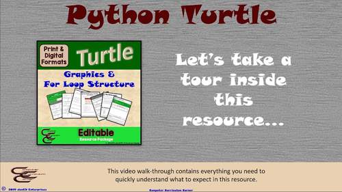 Turtle Graphics And For Loops Editable Activities & Assessments