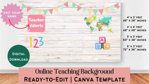 Online Teaching Background | Customized Teacher Backdrop by ...