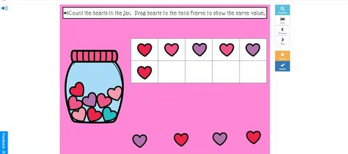 Counting to 10 with Ten Frame Number Sense Practice Valentine Boom™ Cards