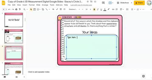 Grade 6 Measurement 3D Ontario Math- DIGITAL Google Slides : Spatial Sense