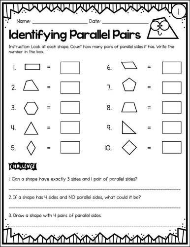 Classifying Quadrilaterals & 2D Shapes Worksheets | 5.G.B.3 5.G.B.4 ...