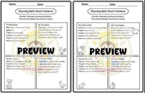 Read,Rhyme And Solve/Mixed Addition And Substraction Within 20/Grade 1