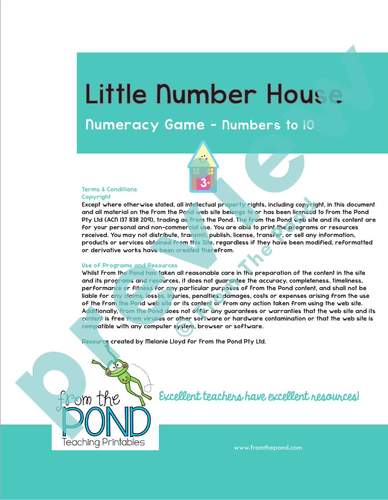 Math Games and Activities for Numbers to 10 by From the Pond | TPT