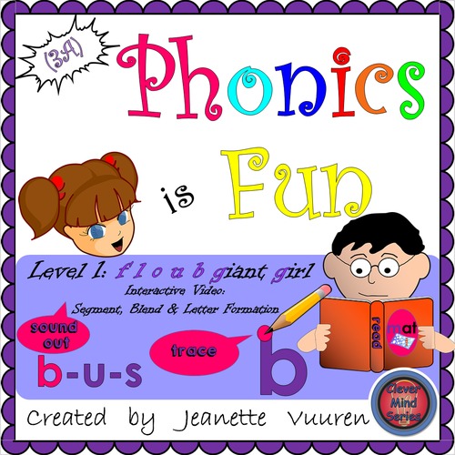 Preview of (3A) PHONICS IS FUN: VIDEO: f l o u b giant girl: DISTANCE LEARNING