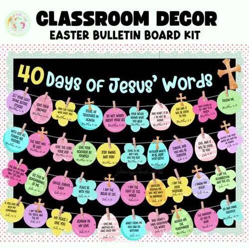 Easter Bulletin Board Ideas Religious April Door Decor Christian ...