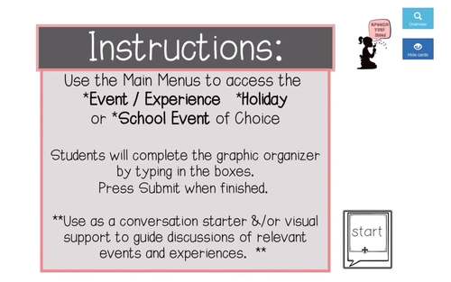 Graphic Organizers for Conversations Speech Therapy | Print &amp; Boom ...