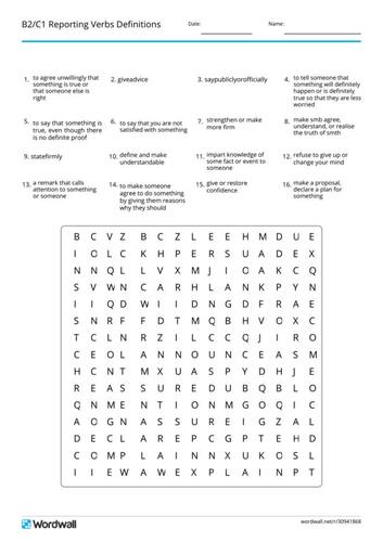 B2/C1 Reporting Verbs 4 options of exercises by Elilingua | TPT