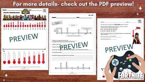 Line Plot Fractions Video Game Lesson/Distance Learning Project; 4th , 5th, 6th
