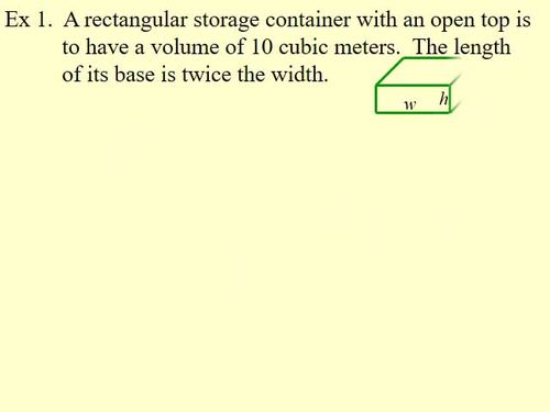 Calc Ch 3.7a Optimization Problems