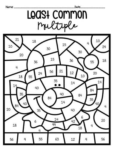 Christmas Least Common Multiple (LCM) Color by Number | TpT