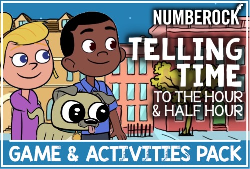 Preview of Telling Time to the Hour and Half Hour Song with Worksheets, Bingo, & MORE!