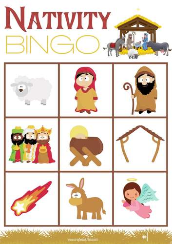 Nativity BINGO For Preschool-Kindergarten, Nativity Games and Activities