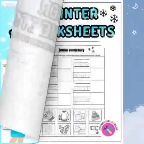 Winter Cut and Paste Worksheets by Preschool Garage | TPT