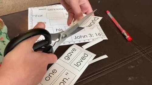 John 3:16 (NIV VERSION) Bible Verse Sunday School Worksheet Set | TPT