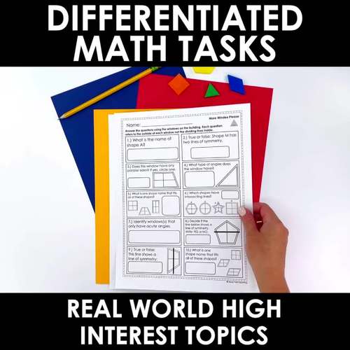 3rd Grade Differentiated Math Worksheets Fractions 3.NF.1 - 3.NF.3