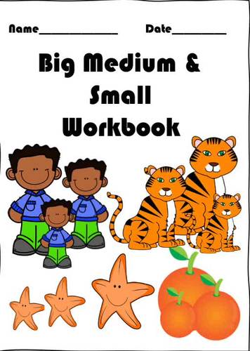 Big/large Medium and Small work pack sorting by size Pre-K special ed