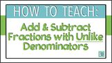 How to Teach Adding and Subtracting Fractions with Unlike 