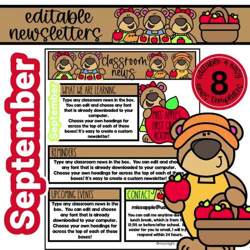 EDITABLE Classroom Newsletter Templates | Monthly or Weekly | TPT